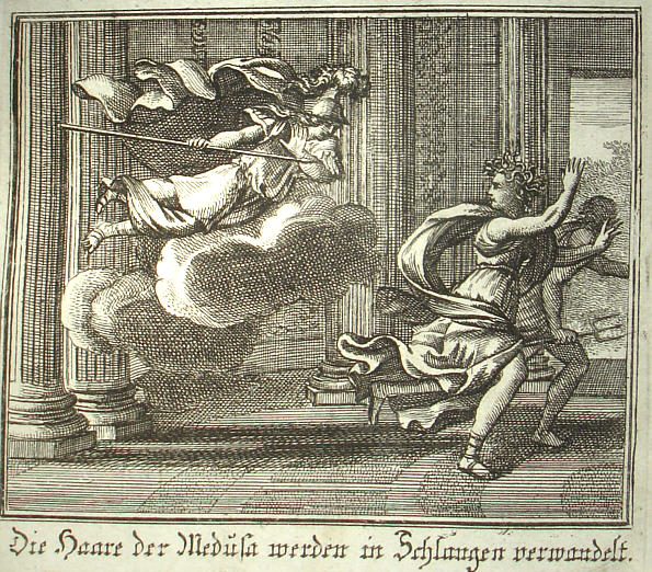 aversa est et castos aegide vultus nata Iovis texit. 